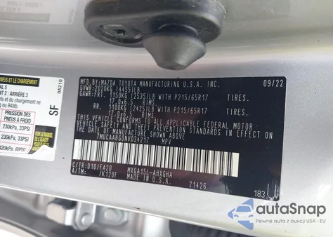 2022 Toyota Corolla Cross Le from USA, damaged, VIN 7MUCAABG0NV034217